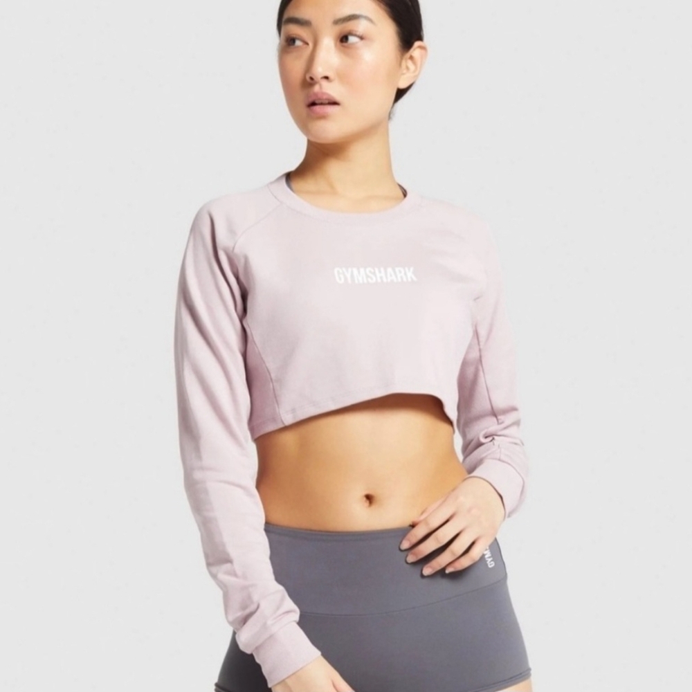 Gymshark Women's Training Cropped Sweatshirt Pink - Large